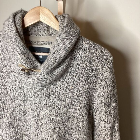 Gray Wool Textured Knit Sweater Mens Sz S - Picture 1 of 5